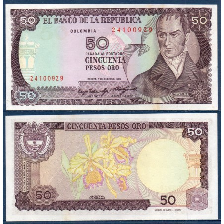 Colombie Pick N°425a, Spl Billet de banque de 50 Pesos oro 1984-1985