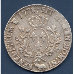 Ecu aux branches d'olivier de Bearn 1778 pau TTB+ Louis XVI pièce de monnaie royale