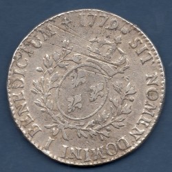 Ecu aux branches d'olivier 1779 I Limoges TB+ Louis XVI pièce de monnaie royale