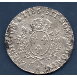 Ecu aux branches d'olivier 1786 M Toulouse TTB- Louis XVI pièce de monnaie royale