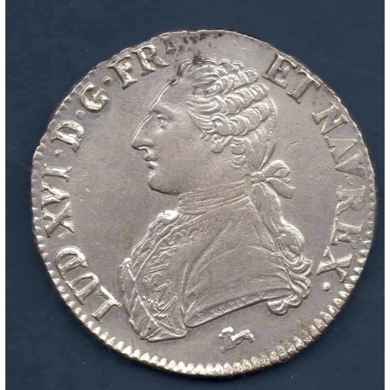 Ecu aux branches d'olivier 1785 R Orleans Sup Louis XVI pièce de monnaie royale