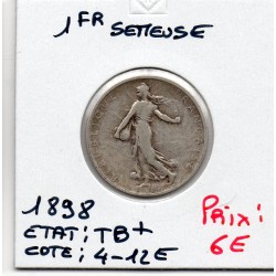 1 franc Semeuse Argent 1898 TB+, France pièce de monnaie