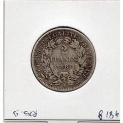 2 Francs Cérès 1887 TTB-, France pièce de monnaie