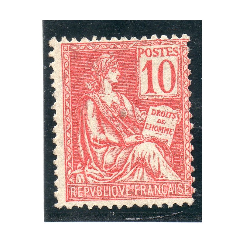 Timbre France Yvert No 116 Mouchon Type II 10c Rose neuf **