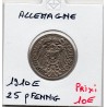 Allemagne 25 pfennig 1910 E Muldenhutten, Sup KM 18 pièce de monnaie