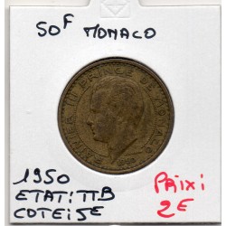 Monaco Rainier III 50 francs 1950 TTB, Gad 141 pièce de monnaie