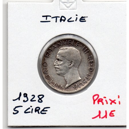 Italie 5 Lire 1928 TTB,  KM 67 pièce de monnaie