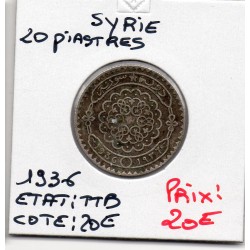 Syrie, 25 Piastres 1936 TTB, Lec 35 pièce de monnaie