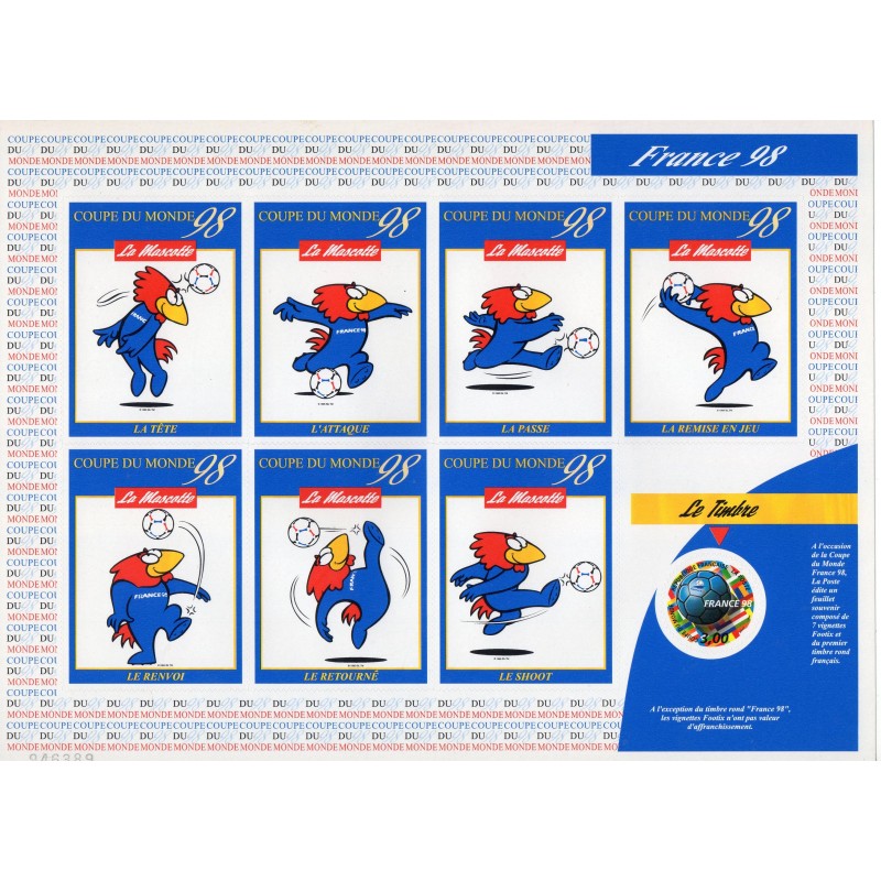 Autoadhésif Yvert No 17A Timbres feuillet footix France 1998