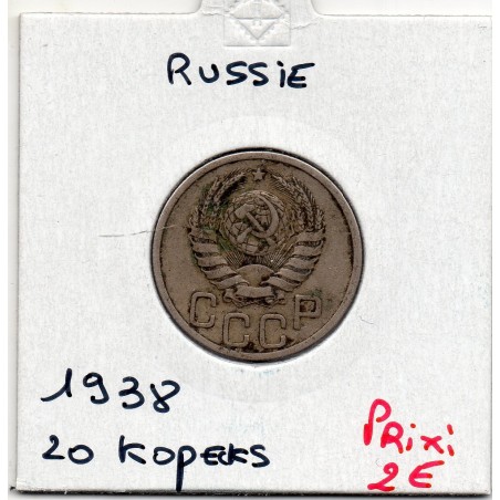 Russie 20 Kopecks 1938 TTB, KM Y104 pièce de monnaie