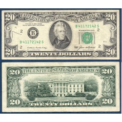 Etats Unis Pick N°477,  New York Billet de banque de 20 Dollars 1985 Série B