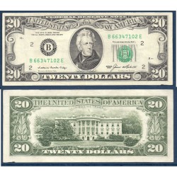 Etats Unis Pick N°477, New York Billet de banque de 20 Dollars 1985 Série B