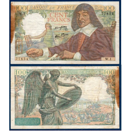 100 Francs Descartes TB 15.5.1942 Billet de la banque de France