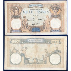 1000 Francs Cérès et Mercure TTB- 16.6.1938 Billet de la banque de France