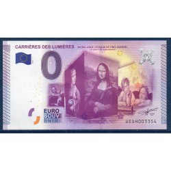 Billet souvenir Carrieres des lumières, la Joconde 0 euro touristique 2015