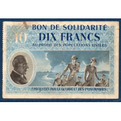 Bon de Solidarité, billet de 10 francs Petain, TB ,  1941-1944