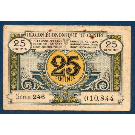 Centre 25ct TB 1925 Pirot 40.1 Billet de la chambre de Commerce