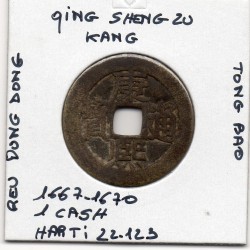 Dynastie Qing, Sheng Zu, Kang Xi Tong bao, Jinan Shandong 1667-1670, Hartill 22.123 1 cash pièce de monnaie