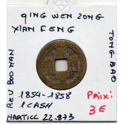 Dynastie Qing, Wen Zong, Xian Feng Tong bao, Changsa Hunan 1854-1858, Hartill 22.873 1 cash pièce de monnaie