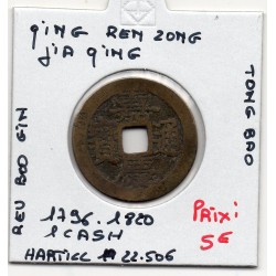 Dynastie Qing, Ren Zong, Jia Qing Tong bao, Guilin Guangxi 1796-1820, Hartill 22.560 1 cash pièce de monnaie