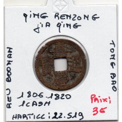 Dynastie Qing, Ren Zong, Jia Qing Tong bao, Changsha Hunan 1806-1820, Hartill 22.519 1 cash pièce de monnaie