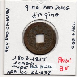 Dynastie Qing, Ren Zong, Jia Qing Tong bao, Board Of revenue 1803-1815, Hartill 22.458 1 cash pièce de monnaie