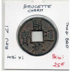 Chine Charm Coin, amulette Kai Xi Tong Bao revers Li, pièce de monnaie