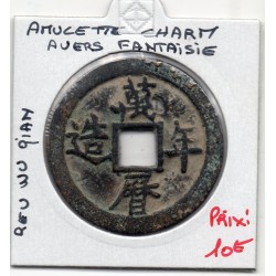 Chine Charm Coin, amulette légende fantaisiste, revers Wu Qian, pièce de monnaie