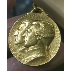 Médaille Washington et Lafayette 1917, avec bélière, Gaston Lavrillier