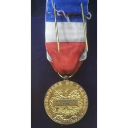 Médaille de vermeil du ministrère du travail, 1986, Borrel avec ruban et rosette