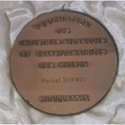 Médaille FIMTM fédération des industrie des métaux, Jean A. Augis