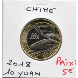 Chine 10 Yuan 2018 FDC, KM 2391 Train Fuxing pièce de monnaie