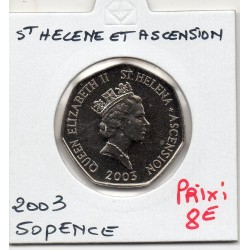 Sainte Helene et Ascension 50 pence 2003 FDC, KM 21 pièce de monnaie