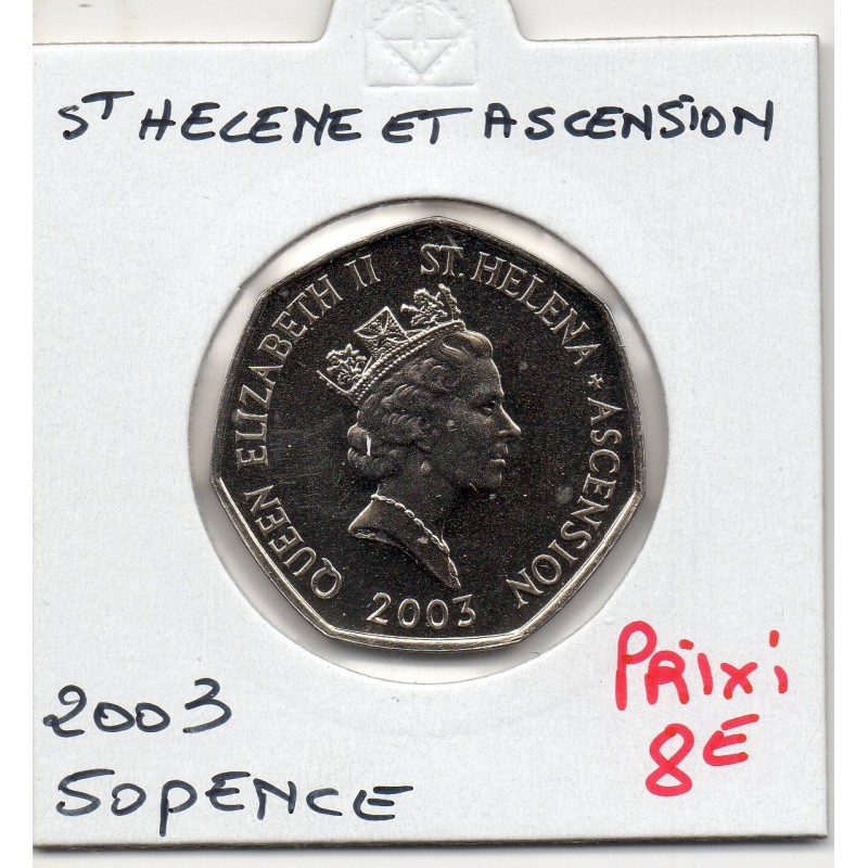 Sainte Helene et Ascension 50 pence 2003 FDC, KM 21 pièce de monnaie