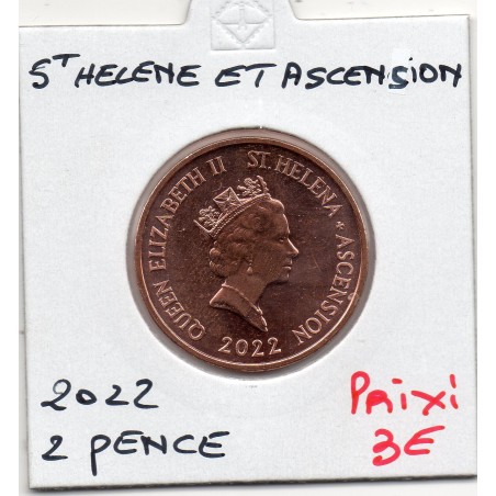 Sainte Helene et Ascension 2 pence 2022 FDC, KM 12a pièce de monnaie