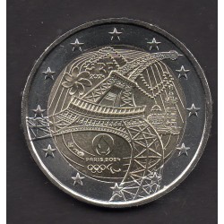2 euro commémorative France 2024 JO Paris tour Eiffel piece de monnaie €