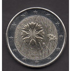 2 euro commémorative Estonie 2024 Le Bleuet fleur nationale piece de monnaie €