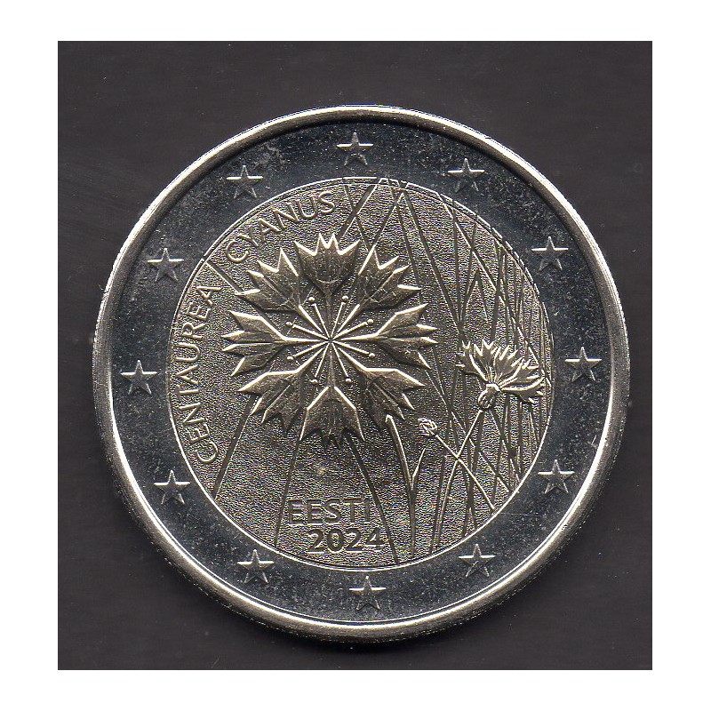 2 euro commémorative Estonie 2024 Le Bleuet fleur nationale piece de monnaie €