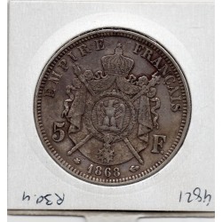 5 francs Napoléon III tête laurée 1868 A Paris TTB, France pièce de monnaie