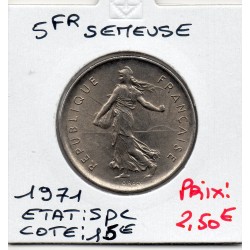 5 francs Semeuse Cupronickel 1971 Spl, France pièce de monnaie