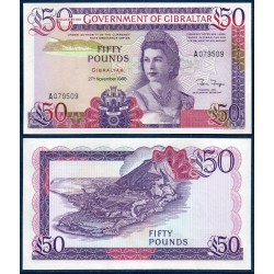 Gibraltar P.24, neuf Billet de 50 pounds 1986 violet