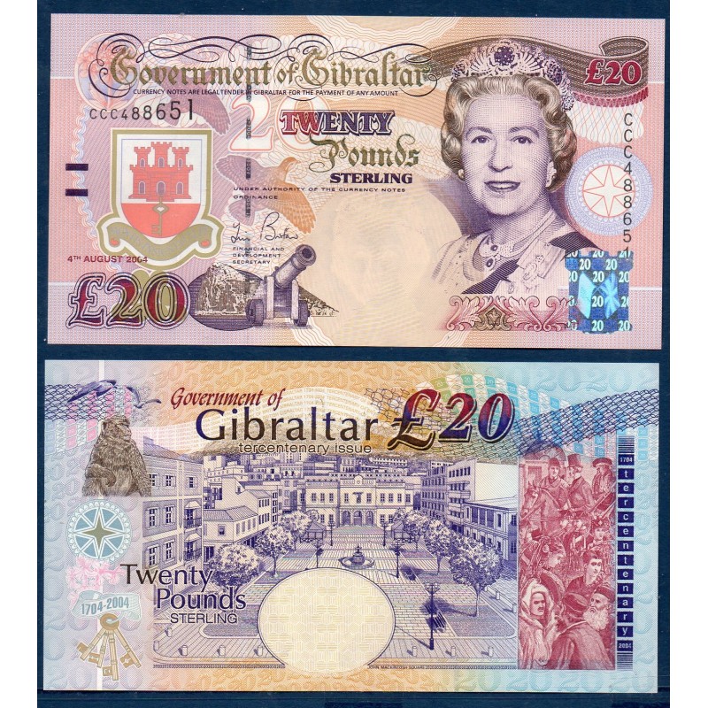 Gibraltar P.31, Neuf Billet de 20 pounds 2004 300 ans