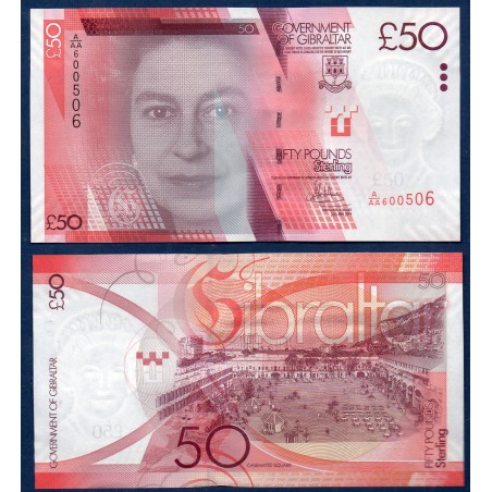 Gibraltar P.38b, neuf Billet de 50 pounds 2019 rouge