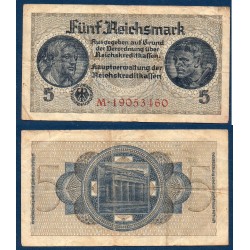 Allemagne P.R138b, TB Billet de 5 Mark 1945 occupation