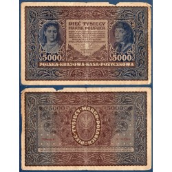 Pologne P.31, AB, Billet de 5000 Marek 1920 Portraits