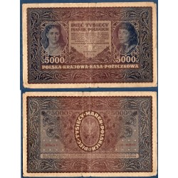 Pologne Pick N°31, B Billet de banque de 5000 Marek 1920