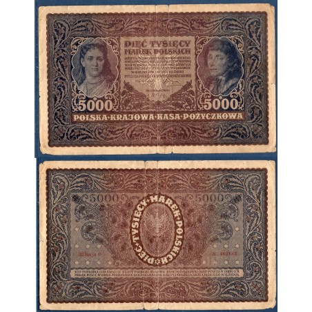 Pologne P.31, B, Billet de 5000 Marek 1920 Portraits