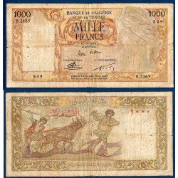 Algérie Pick N°107b, B+ Billet de banque de 1000 francs 10.3.1958