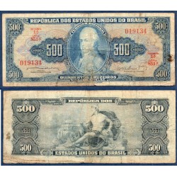Bresil Pick N°167b, B Billet de banque de 500 Cruzeiros 1962