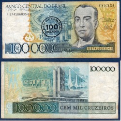 Bresil Pick N°208, TB Billet de banque de 100 Cruzadosos 1986